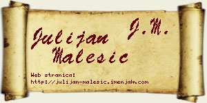 Julijan Malešić vizit kartica
